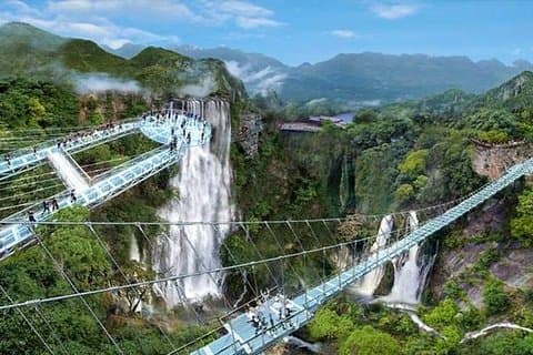 Glass Bridge and Water Falls Private Car Service from Guangzou