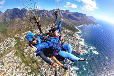 Tandem paragliding i Cape Town