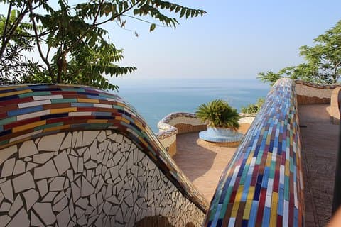 The Amalfi Coast by the sea, Positano Amalfi from Salerno