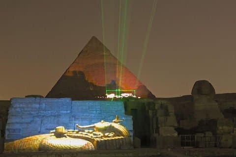 Pyramids Sphinx lyd og lys show på Giza by