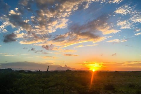 グアヒーラ砂漠を探検する先住民