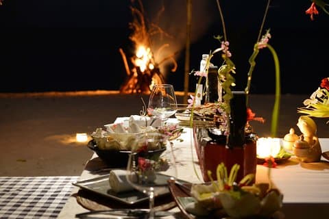 Fantastisk Lombok BBQ Beach Sunset Middag