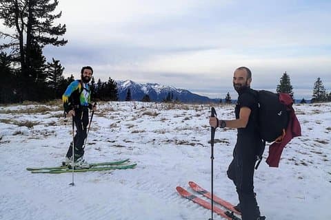 Ski-touring at night in Poiana Brasov