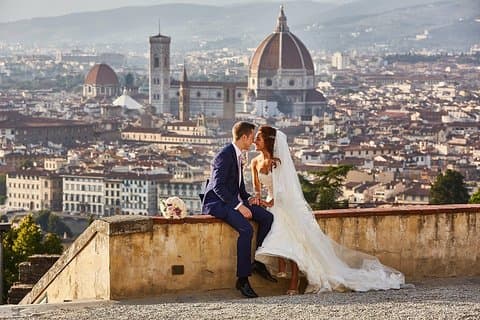 Hochzeitsreisende Florenz Tour mit professionellem Fotografen und Fahrer