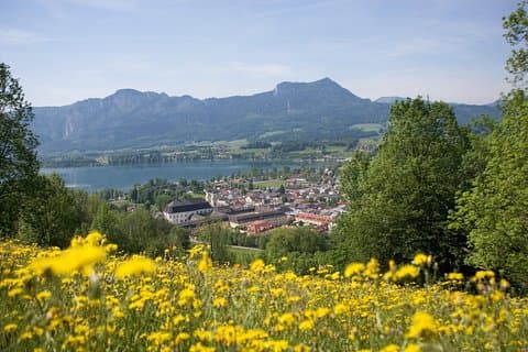 Região pitoresca de Salzkammergut
