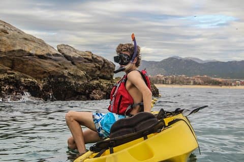 Cabo Kayak & Snorkel Adventure til buen med glassbunn