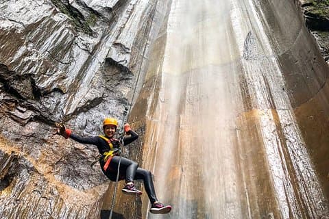 Waterfall rappel from Antigua
