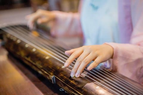Medio día privado Chengdu tradicional Guqin Class