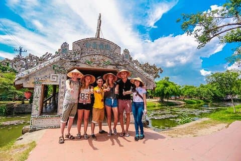 Thanh Toan Bridge - Chuon Lagoon and Seafood Dinner by Scooter