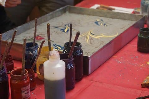 Kunst des türkischen Marbu-Workshops "Ebru" in Istanbul