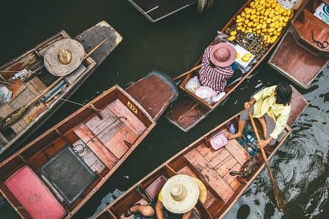 Marché flottant de Bangkok Damnoen Saduak et Ayutthaya par la route (minimum 2 personnes)