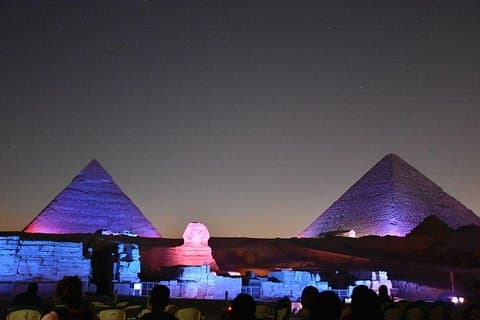Cairo: Evening Sound and Light Show at Giza Pyramids with entrance fee