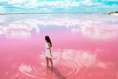 Visite du lac rose naturel de Las Coloradas au départ de Cancun et de la Riviera Maya
