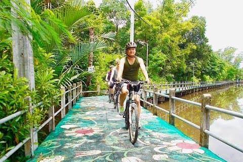 Bangkok Bang Krachao Island landsbygd sykkeltur med lunsj