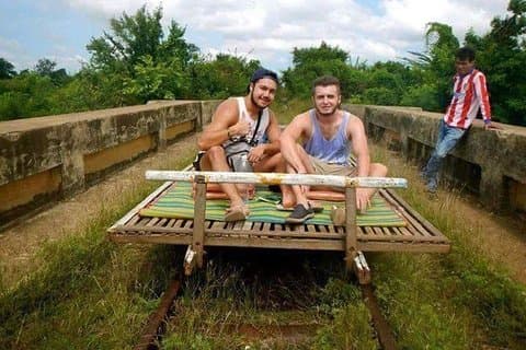Afternoon tour by tuk tuk to bamboo train,bat cave,killing cave,countryside.