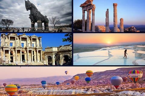 6-dages tur til Tyrkiet Kappadokien, Efesos, Pamukkale, Gallipoli, Troy-tur