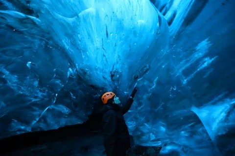 Jökulsárlón, Diamantstrand, Blaue Eishöhle vom Flughafen Hofn
