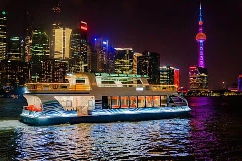 Shanghai de nuit: croisière fluviale VIP et dîner dim sum