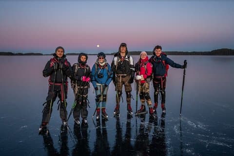 Beginnersvriendelijk Noords schaatsen op meren in Stockholm