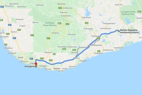 Trasferimento privato dall'aeroporto di Mattala (HRI) alla città di Ahangama