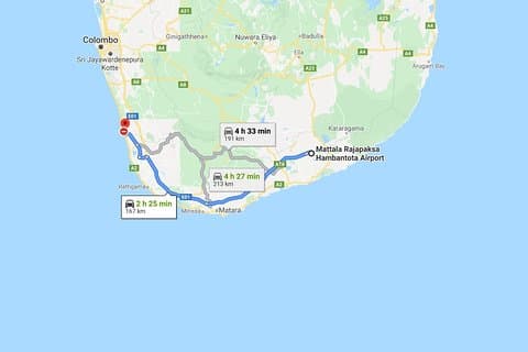 Mattala (HRI) flygplats till Bentota City privat transfer