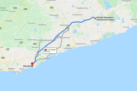 Mattala (HRI) flygplats till Dikwella City Privat transfer