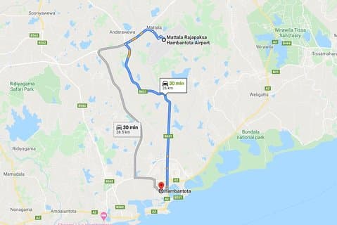 Trasferimento privato dall'aeroporto di Mattala (HRI) alla città di Hambantota