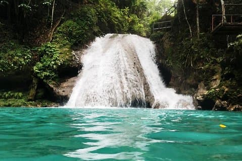 "Explore Scenic Tropical Waterfalls at Blue Hole"