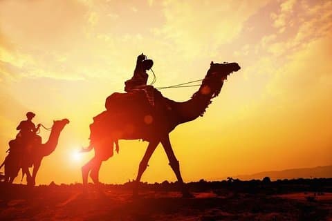 Safari de camellos en el desierto de Osian