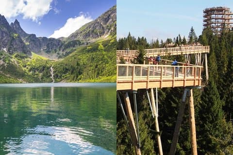 Fra Krakow: Morskie Oko i Tatra-fjellene og Treetop Walk