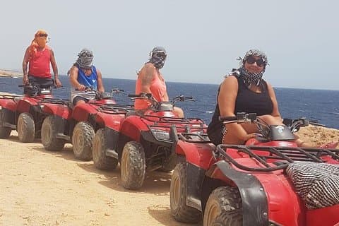 quad bike along coastline