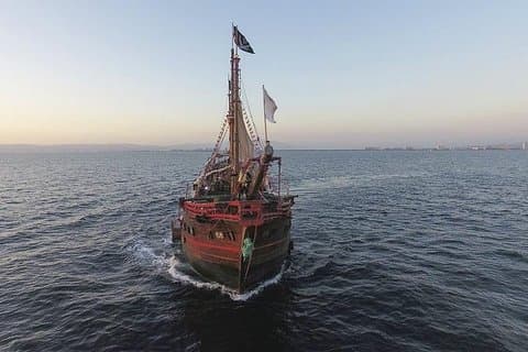 Cena notturna e straordinario spettacolo di pirati da Puerto Vallarta