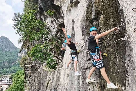 Yangshuo Via Ferrata med privat transfer tur och retur från Xingping hotell