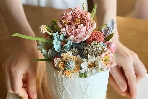 Koreaanse soja-crème bloementaart; eendaagse les