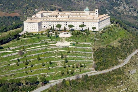 Montecassino-abdij uit Rome, een hele dag uit de Tweede Wereldoorlog