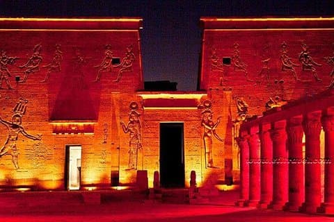 Ljud- och ljusshow på Philae Temple