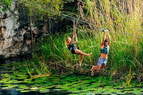 Aventura incrível no Parque Xenotes! De Playa Del Carmen e Cancun