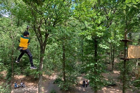 Accrobranches course in the middle of the forest in Saint-Germain-en-Laye