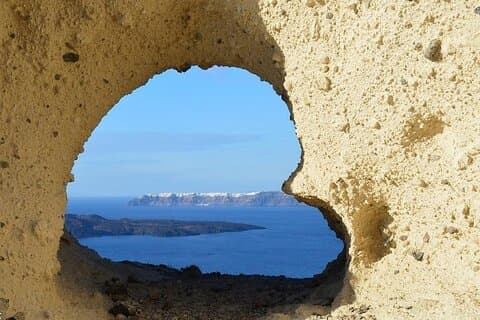 Εverken de stranden van Santorini