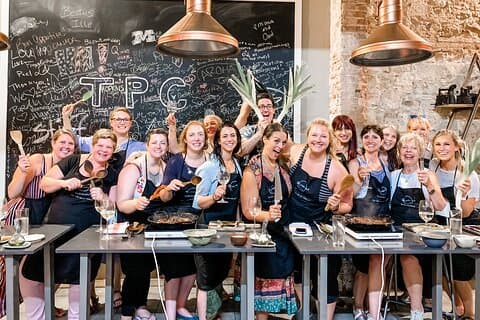 Paella kookles met professionele chef-kok: Viergangendiner