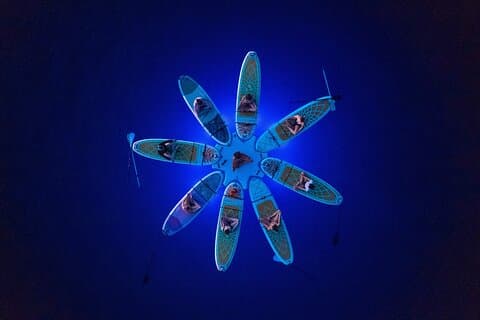 SUP YOGA Night Glow classes at Verudela beach, Pula