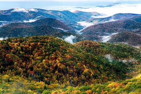 Visite en voiture panoramique des montagnes Blue Ridge