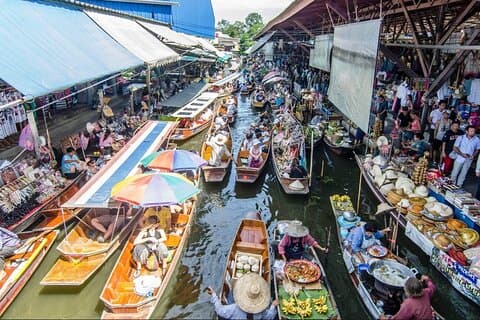 Famous Floating Market Damnoen Saduak Day Tour with Private Guide from Hua Hin