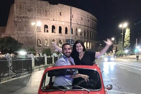 Tour nocturno original en Fiat 500 por Roma