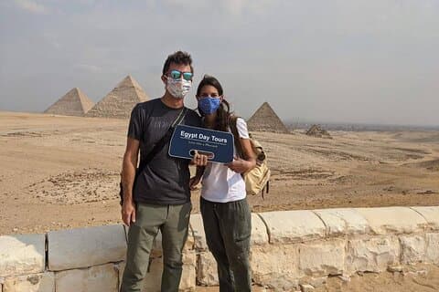 Soloppgangskameltur på Giza-pyramidene