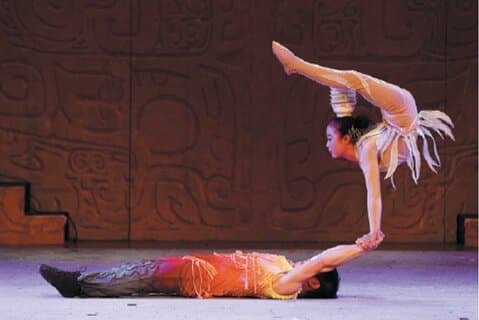 Biglietto dello spettacolo acrobatico del Teatro Rosso di Pechino
