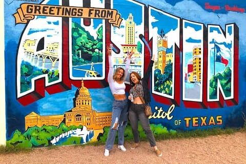 Visite en selfie murale d'Austin en Pedicab
