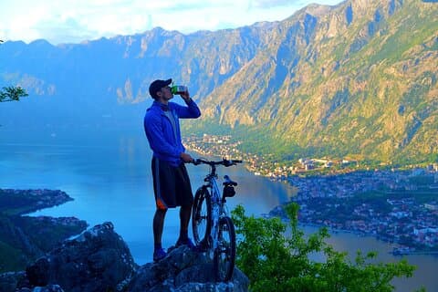 Mountain Biking on Vrmac peninsula - Panoramic view on Kotor bay