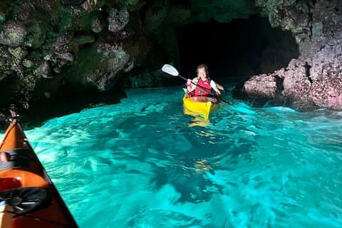 Porto Selvaggio Kajaktour + Tauchen + Baden in kalten Quellen