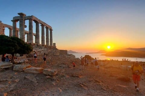 Temple of Poseidon och Cape of Sounion privat solnedgångstur